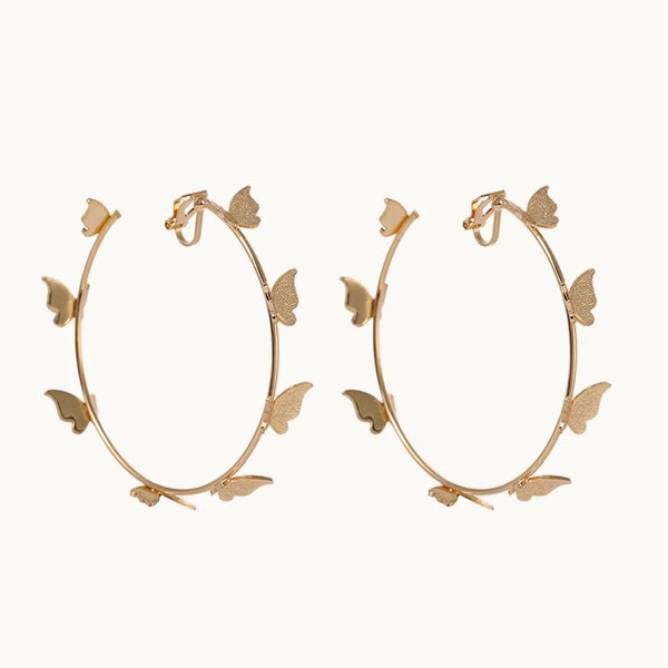 Boucle d'oreille créole papillons - Femme