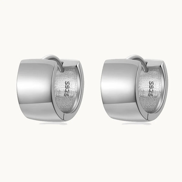 Boucle d'oreille anneau large - Femme - Argent 925