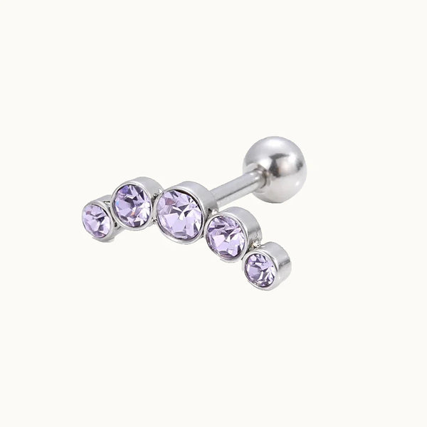 Mono boucle d'oreille helix cartilage strass - Femme - Acier inoxydable