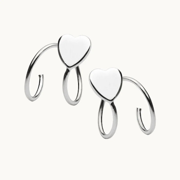 Boucle d'oreille spirale grimpante coeur - Femme - Argent 925