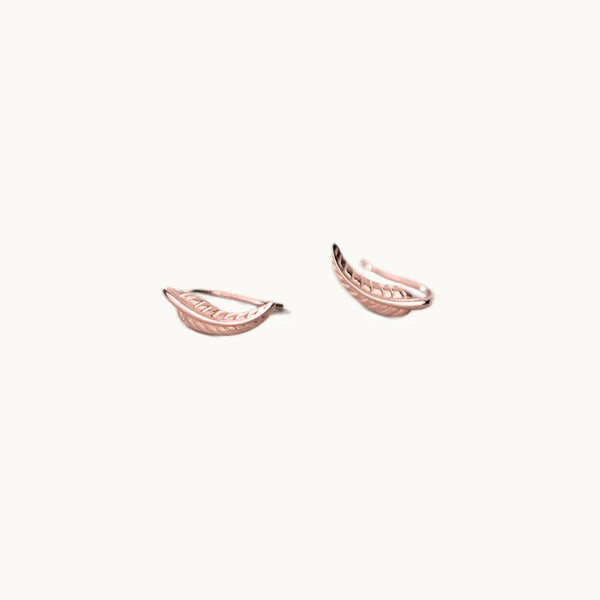 Boucle d'oreille grimpante plume - Femme - Argent 925