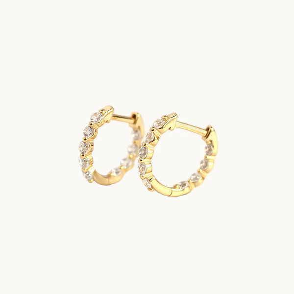 Boucle d'oreille dormeuse strass - Femme - Argent 925