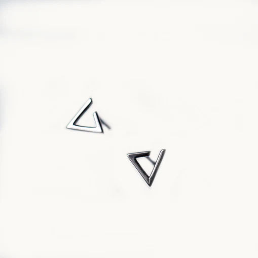 Boucle d'oreille triangle noir - Femme - Argent 925