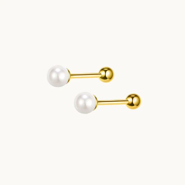 Boucle d'oreille perle barre - Femme - Argent 925