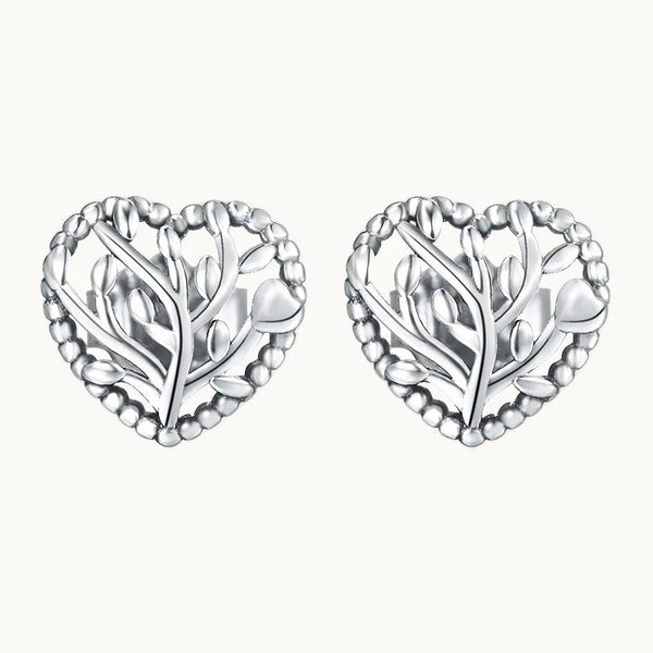 Boucle d'oreille coeur arbre de vie - Femme - Argent 925