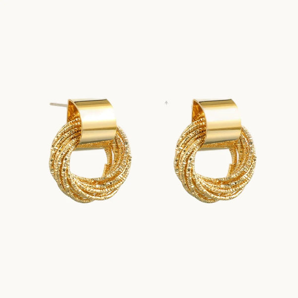 Boucle d'oreille ronde multi anneaux torsadés - Femme