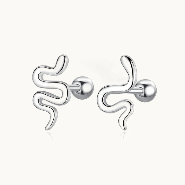 Boucle d'oreille serpent barre - Femme - Argent 925
