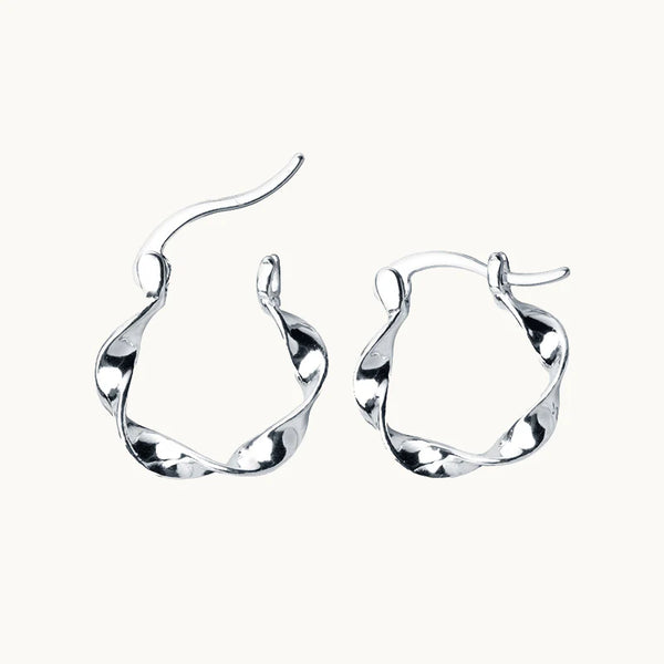 Boucle d'oreille créole torsadée - Femme - Argent 925