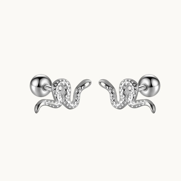 Boucle d'oreille serpent strass - Femme - Argent 925