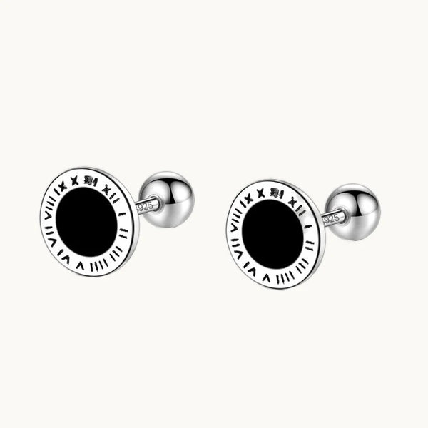 Boucle d'oreille ronde chiffre romain - Femme - Argent 925