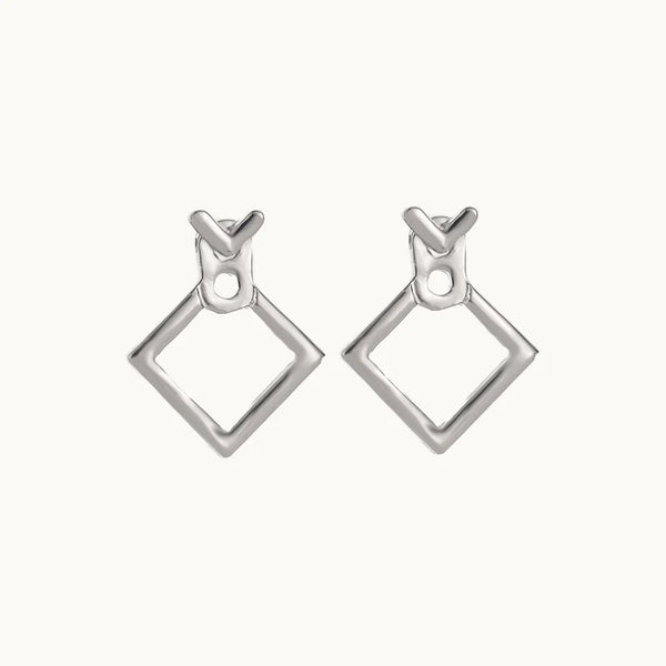 Boucle d'oreille géométrique carré - Femme