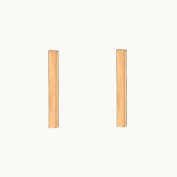 Boucle d'oreille rectangulaire fine minimaliste - Femme