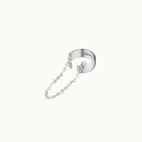 Mono boucle d'oreille clip sans trou helix cartilage avec chaîne - Femme