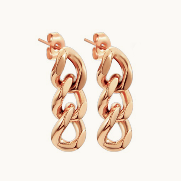 Boucle d’oreille pendante chaîne - Femme - acier inoxydable