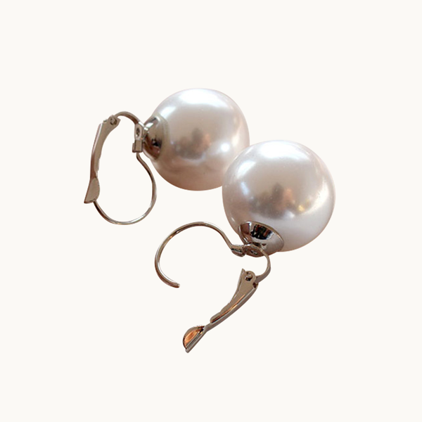 Boucle d’oreille dormeuse grande perle - Femme
