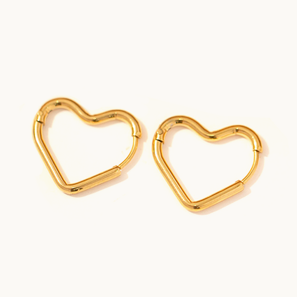 Boucle d’oreille mini créole cœur - Femme - Acier inoxydable
